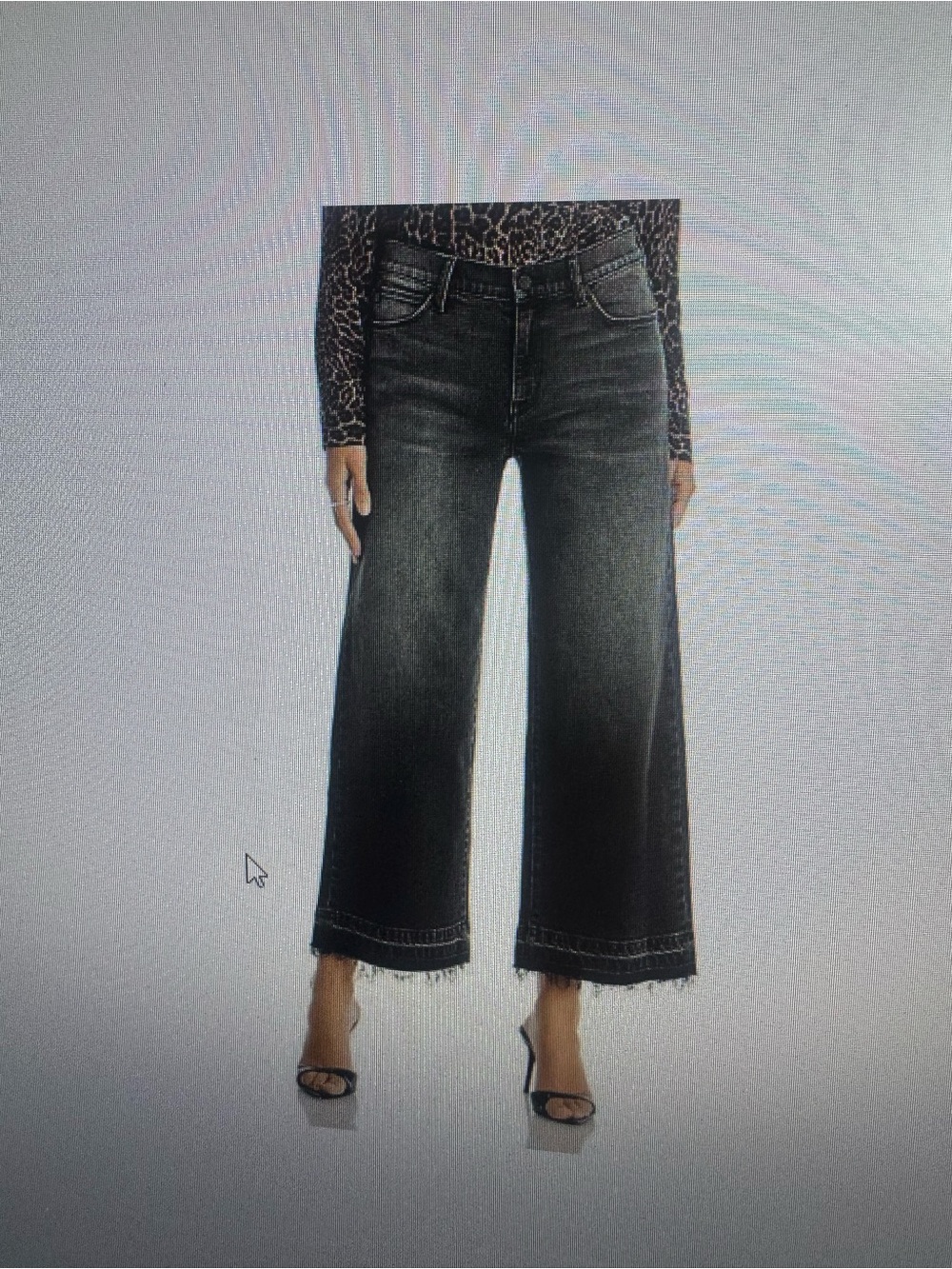 Kobi Halperin Washed Black Wide-Leg Cropped Jeans